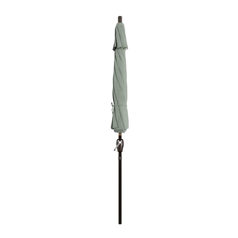 California Umbrella 9-foot Round Crank Lift, Push ButtonTilt, Bronze Frame Finish, Aluminum Patio Umbrella with Sunbrella Fabric