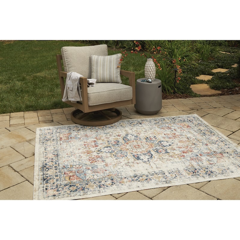 Signature Design by Ashley Jarrpage Green/Orange/Beige Rug - 8'W x 10'D