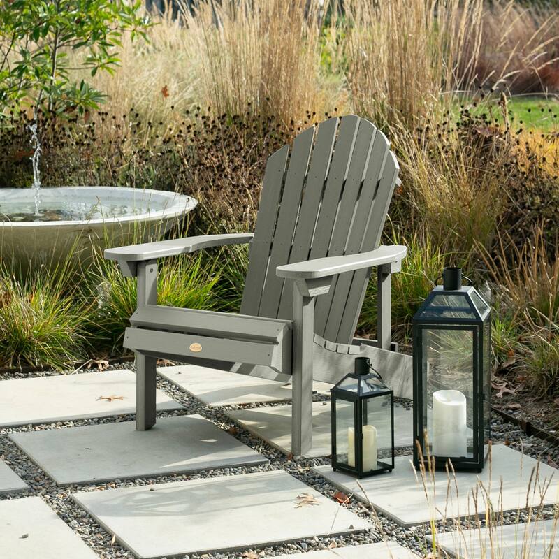 Eco-friendly Synthetic Wood Folding and Reclining Adirondack Chair