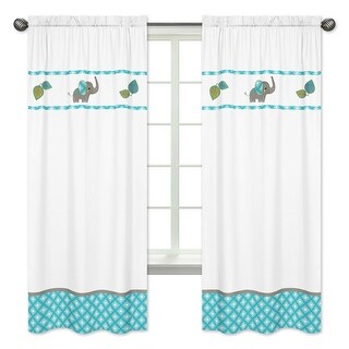 Sweet Jojo Designs Mod Elephant Collection Multicolor Window Panels (Set of 2)