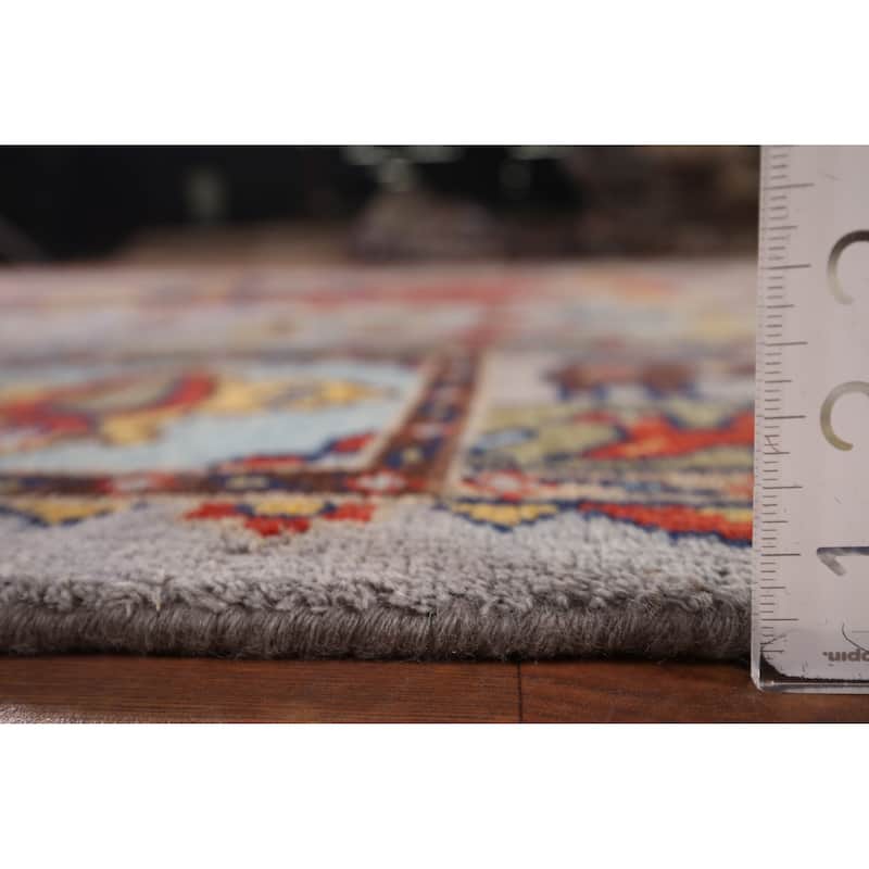 Tribal Geometric Heriz Serapi Indian Area Rug Hand-Knotted Wool Carpet - 8'11" x 11'8"