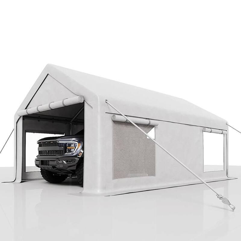 10x20x10 FT Carport Canopy for SUVs, Trucks & Watercraft Protection - White