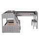 preview thumbnail 17 of 16, L-Shaped Twin over Full Bunk Bed and Twin Sie Loft Bed with Desk