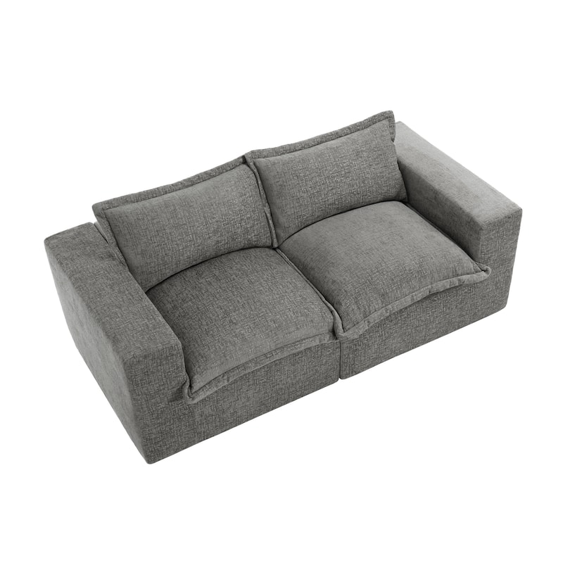 Comfy Cloud Chenille Upholstered Sectional Sofa with Pillow-Top Cushion