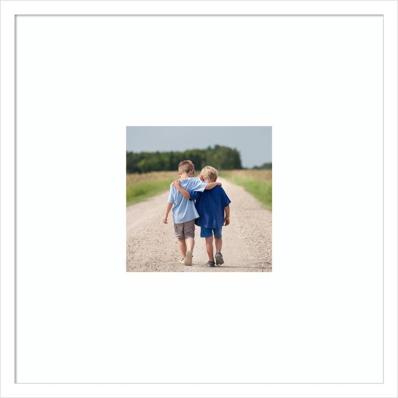 Svelte Clay Grey Framed Picture Frame, Photo Frame - 20x20 Matted White 8x8 - Svelte White