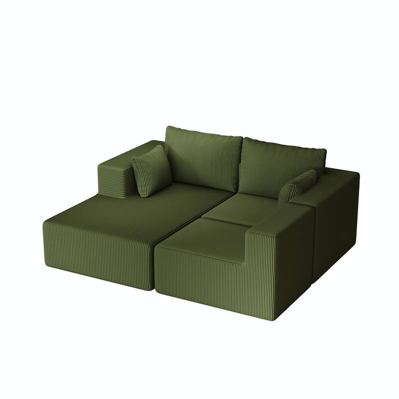 108.3" Sectional Foam Couch, L-Shape Sofa with Chaise Lounge, Modular Cloud Sofa