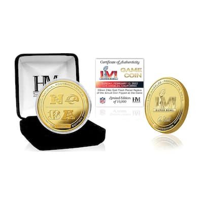 Bengals vs Rams Super Bowl LVI Commemorative Gold Flip Coin