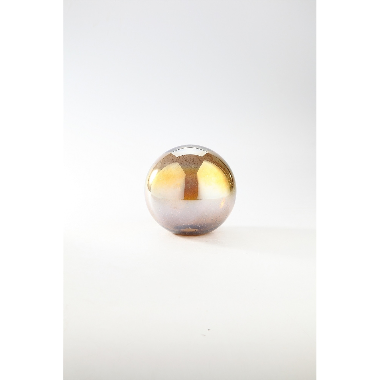 Shop 7 Brown And Clear Ombre Hand Blown Glass Decorative Ball N