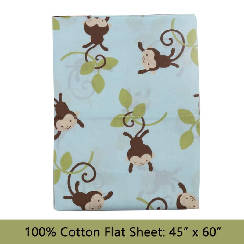3-Piece Cotton Toddler Sheet Set for Kids Boys & Girls (Animals, Fish, Sports, Floral)