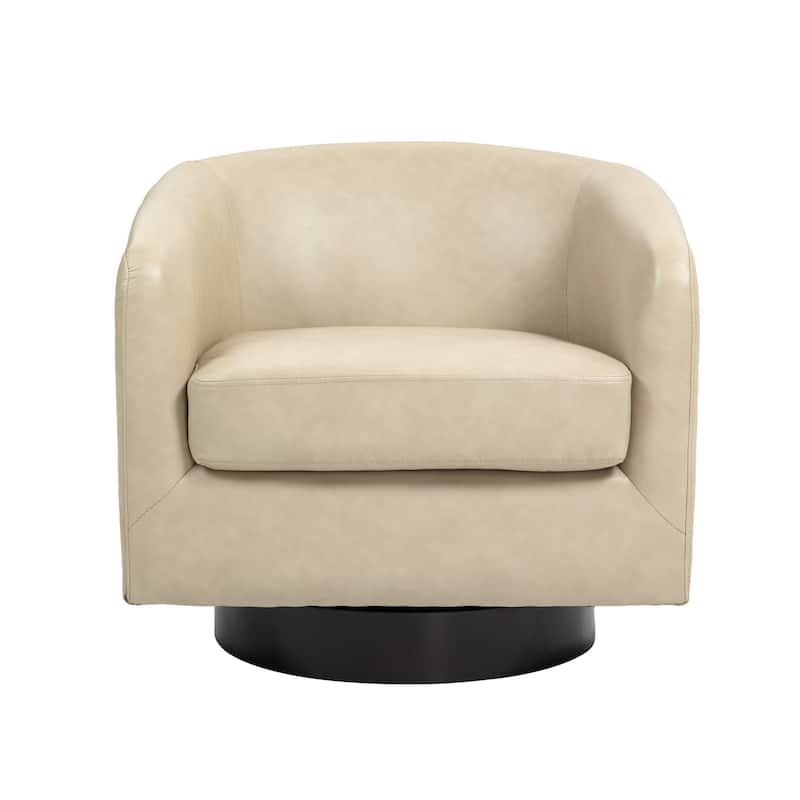 2 Set Modern Wide Round Swivel Accent Barrel Chairs