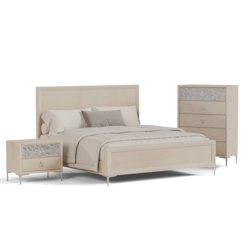 Furniture of America Fable Modern 3-Piece Solid Wood Panel Bedroom Set