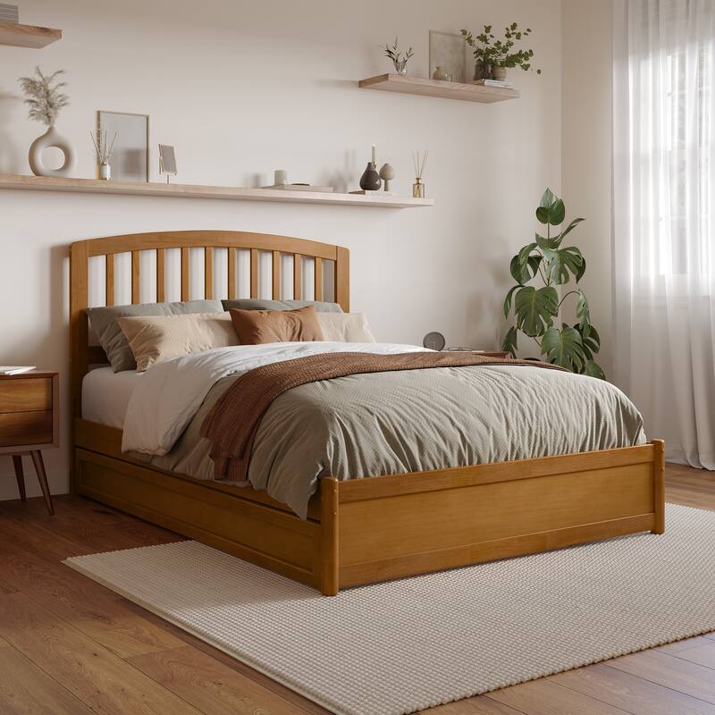 Lucia Platform Bed with Panel Footboard and Twin Trundle