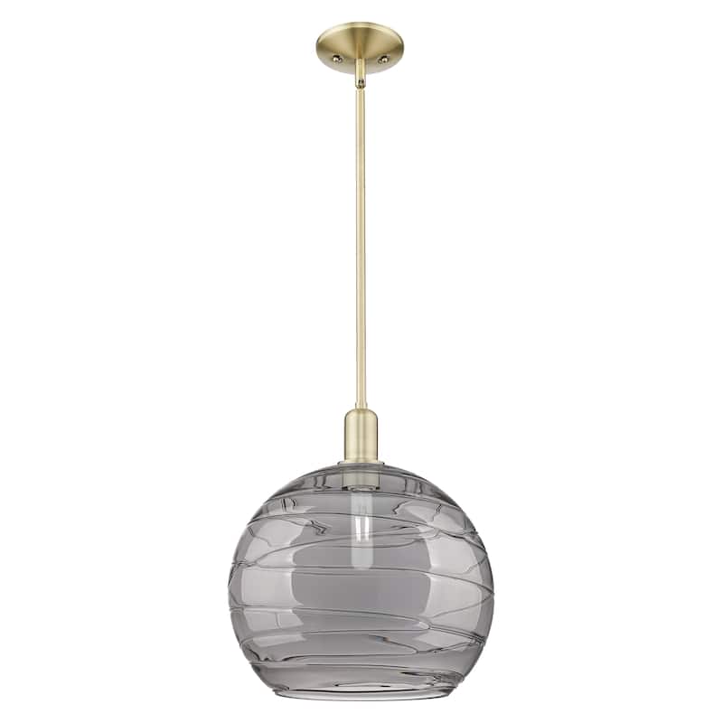 Innovations Lighting Endless Possibilities Arcadia - Athens Deco Swirl - 1 Light 14" Stem Hung Mini Pendant - Antique Brass