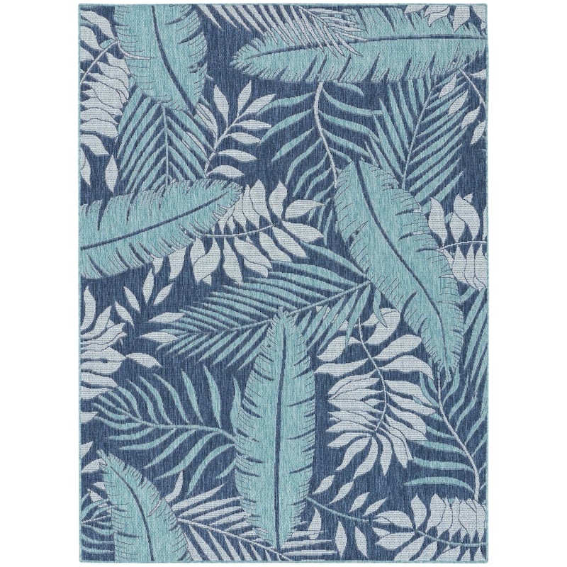 Nourison Garden Oasis Indoor/Outdoor Nature Area Rug - 5'x7' - Navy
