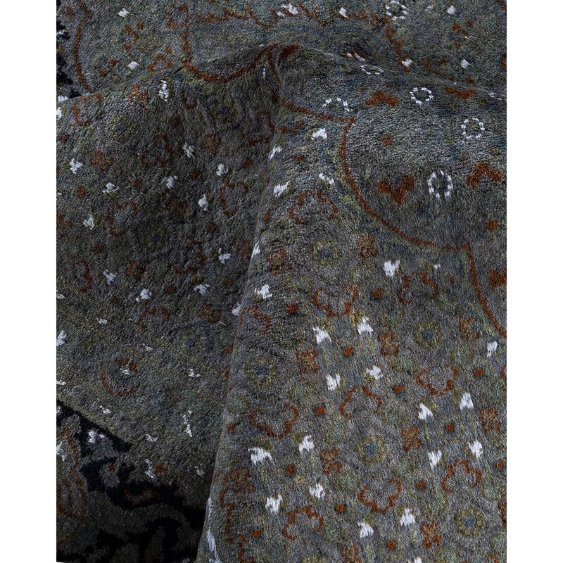 Fine Vibrance One-of-a-Kind Hand-Knotted Area Rug - Gray, 6' 8" x 9' 9" - 6' 8" x 9' 9"