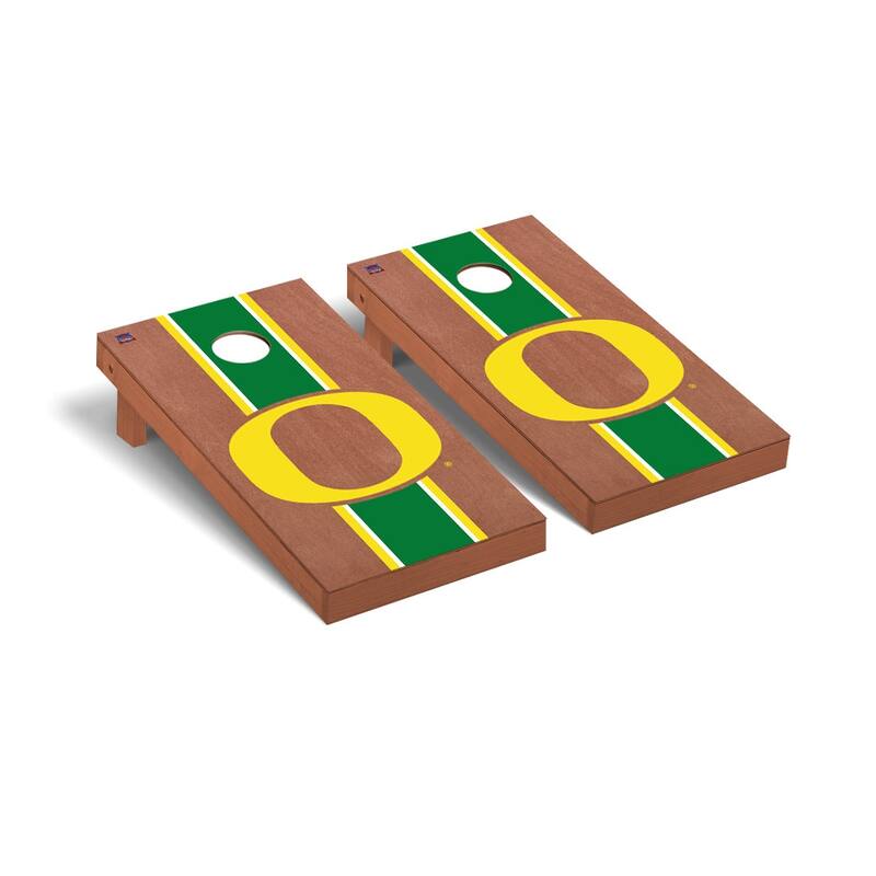 Oregon Ducks Rosewood Cornhole Board Set