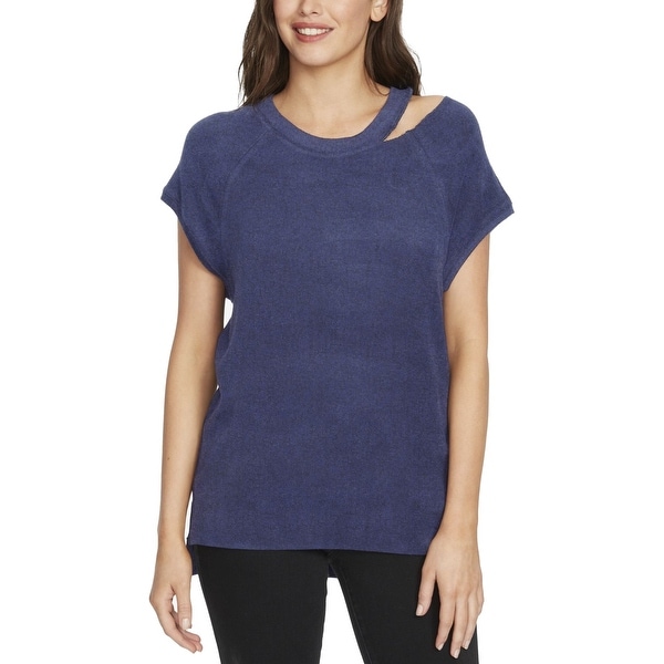 William Rast Blue Indigo Women's Size XS Cut-Out Riley Knit Top