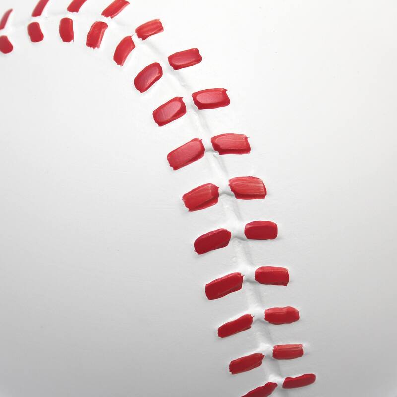 10.7 in. White and Red Finish Baseball Base Table Lamp with White Shade, Sturdy Table Lamp for Living Rooms and Bedrooms