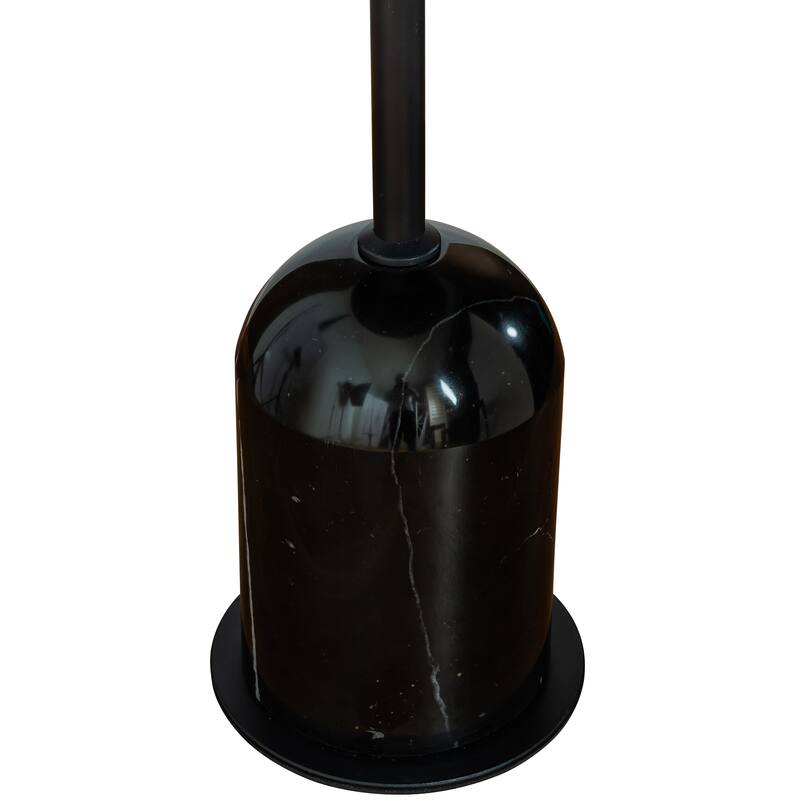 Modern Metal Single Round Black Coffee Table With Marble Base End&Side Table Size 18"W - 18" x 24"