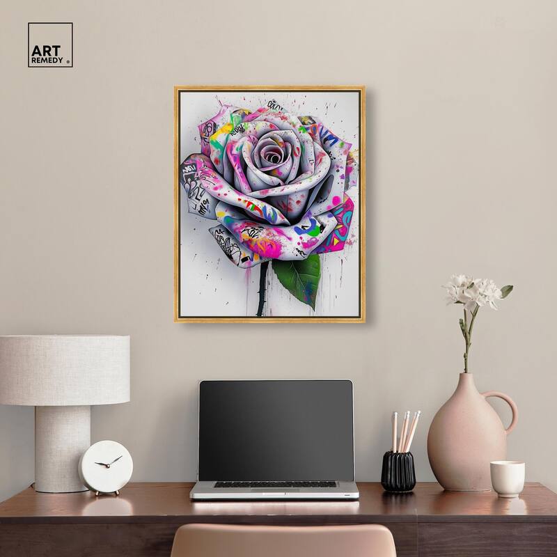 Graffiti Rose Canvas by Art Remedy