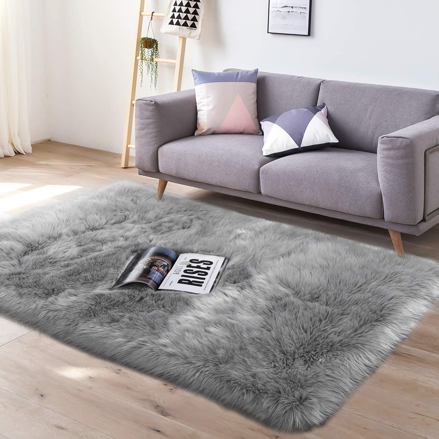 Shop Lochas Super Soft Shaggy Faux Sheepskin Area Rugs For Bedroom On Sale Overstock 30317600 3 X5 Grey