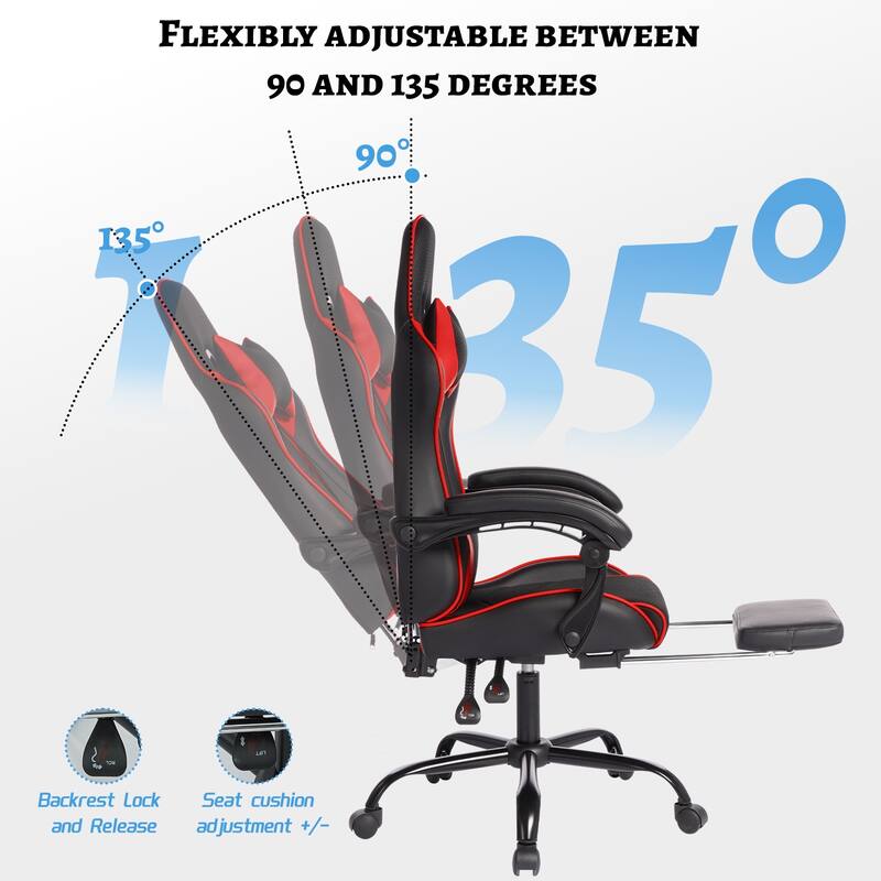 E-sports Gaming Chair Sports Car Driving Seat PU Material Moulded Sponge Comfortable and Safe With Massage