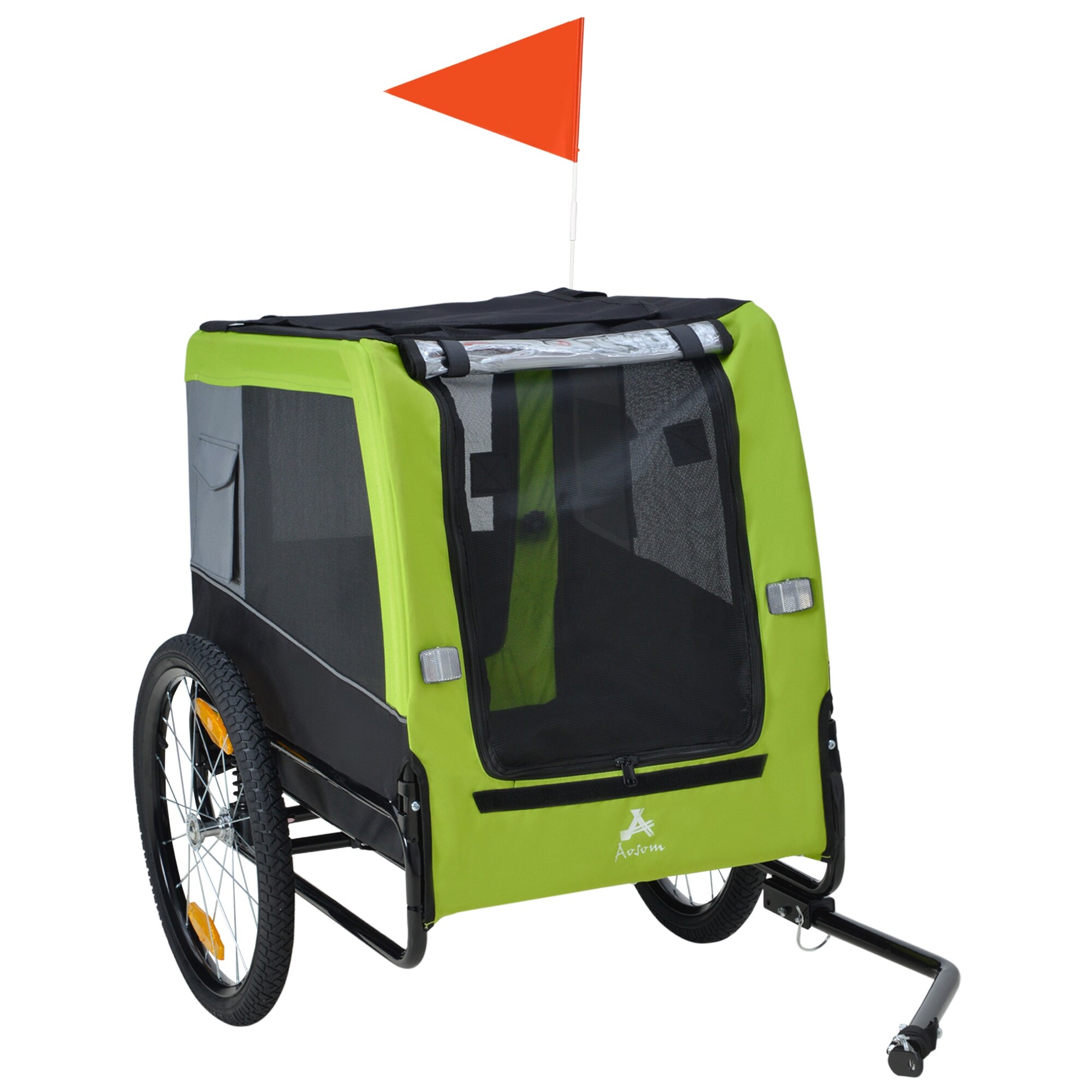 Aosom Dog Bike Trailer with Suspension System Hitch for Medium Dogs Pet Wagon Dog Trailer for Bicycle with Storage Pocket Bed Bath Beyond 38052277