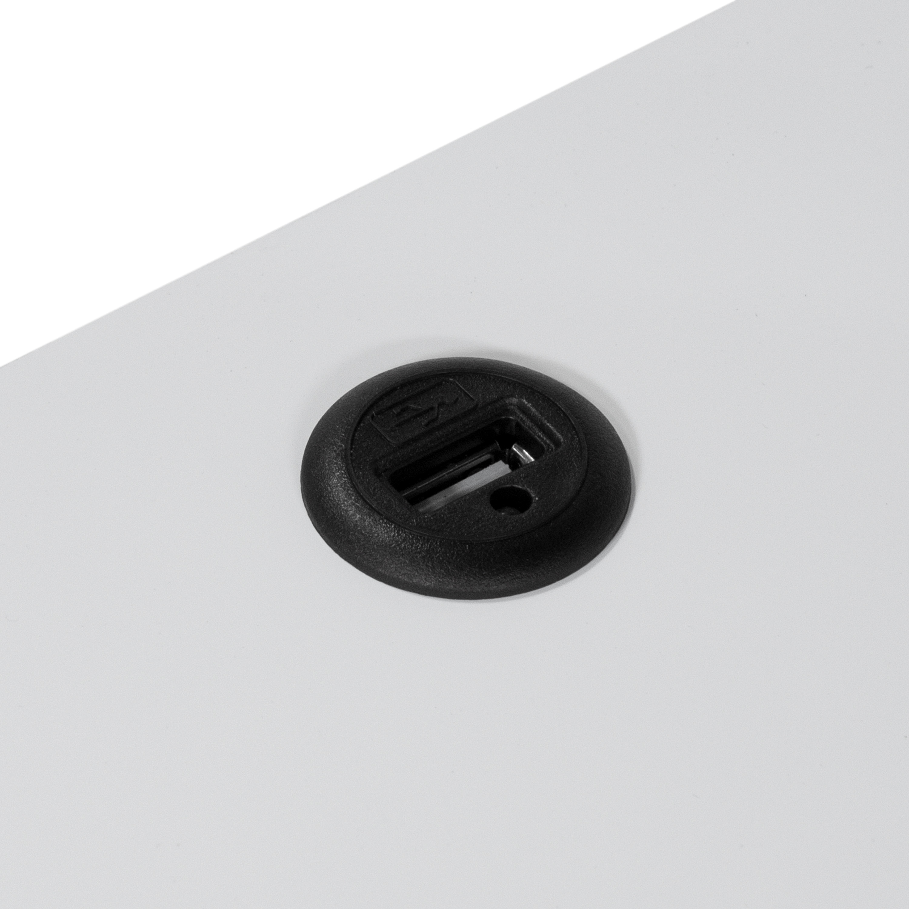 Geneva Modern 18-inch Steel 1-Drawer Side Table with USB-image