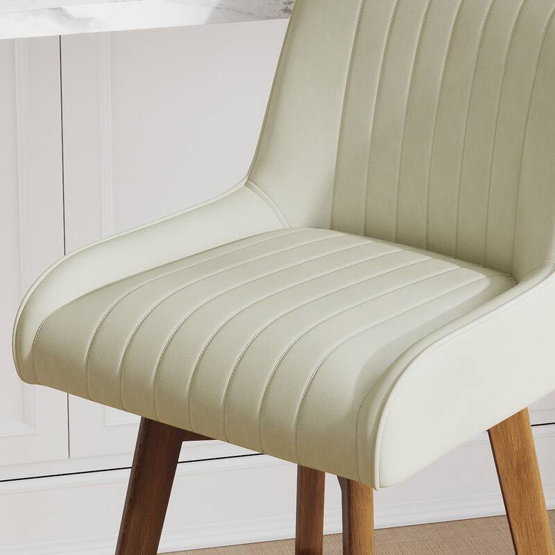 26" Faux Leather Upholstered Wood Swivel Counter Stool Set of 3 or 4 - 38.8"H x 20.5"W x 21.7"D