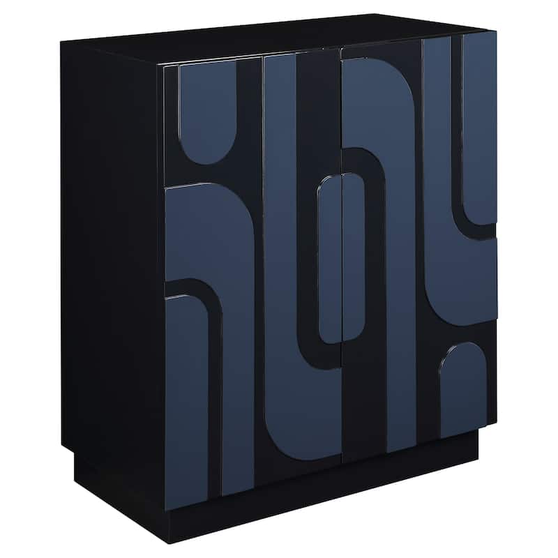 Uttermost Valeria 2 Door Glossy Blue Cabinet - 34'' H X 30'' W X 16.125'' D