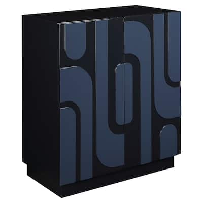 Uttermost Valeria 2 Door Glossy Blue Cabinet - 34'' H X 30'' W X 16.125'' D