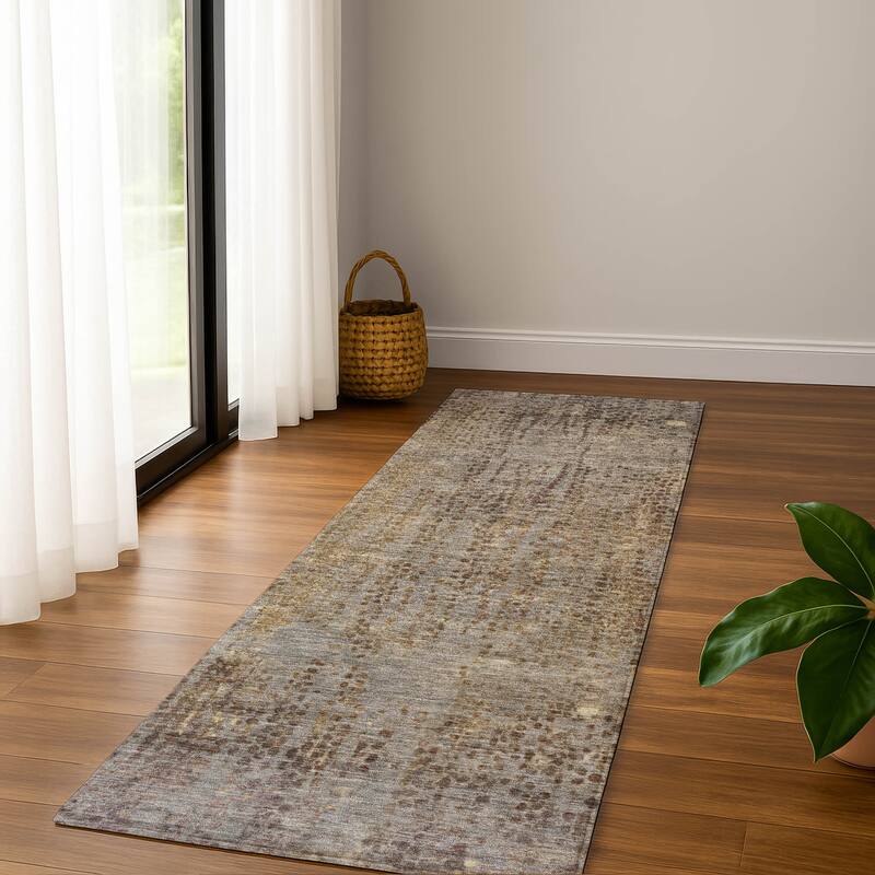 Premium Washable Super Soft Modern Imprints Mayfield Rug - Brown - 2'3" x 7'6"