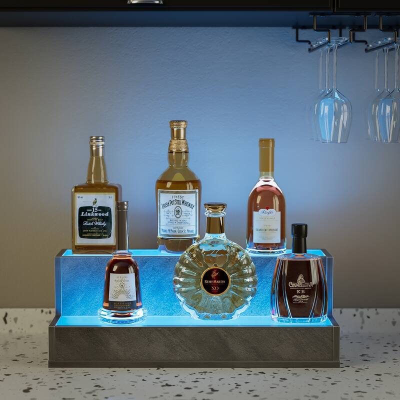 GDF Studio - Luminex Modern LED Bottle Display Shelf with App Control