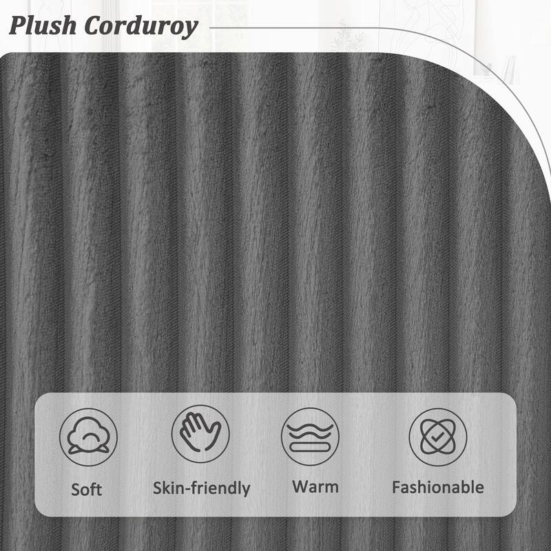 129" Oversized U-Shaped Sectional Sofa with Chaise Lounge, Soft Corduroy Upholstery and Pillows for Living Room