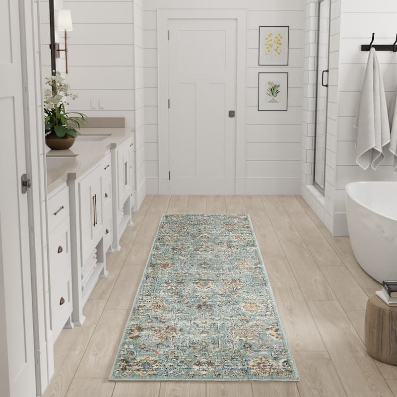 Nourison Washable Decor Indoor only Machine Washable Persian Floral Area Rug