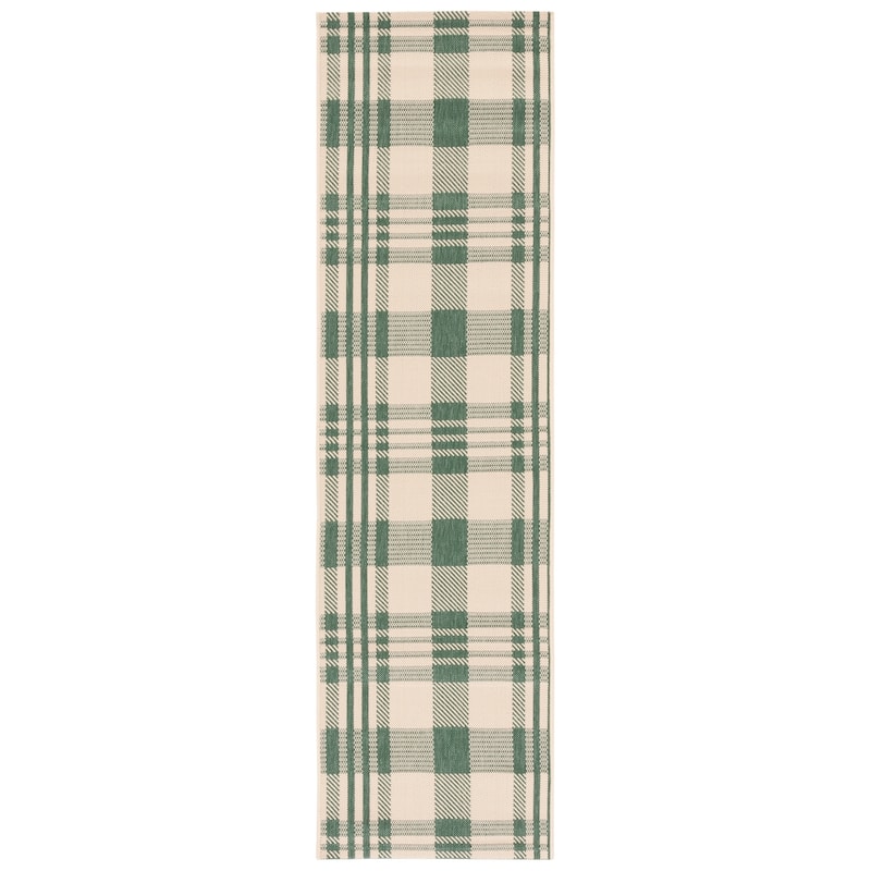 SAFAVIEH Courtyard Oriole Plaid Indoor/ Outdoor Waterproof Patio Backyard.