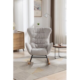 Velvet Fabric Rocking Chair - Bed Bath & Beyond - 39424999
