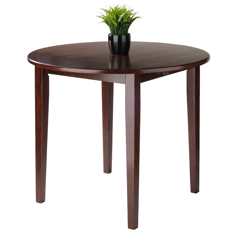 Clayton Round Drop Leaf Dining Table, Walnut - 35.98 x 35.98 x 29.13 inches
