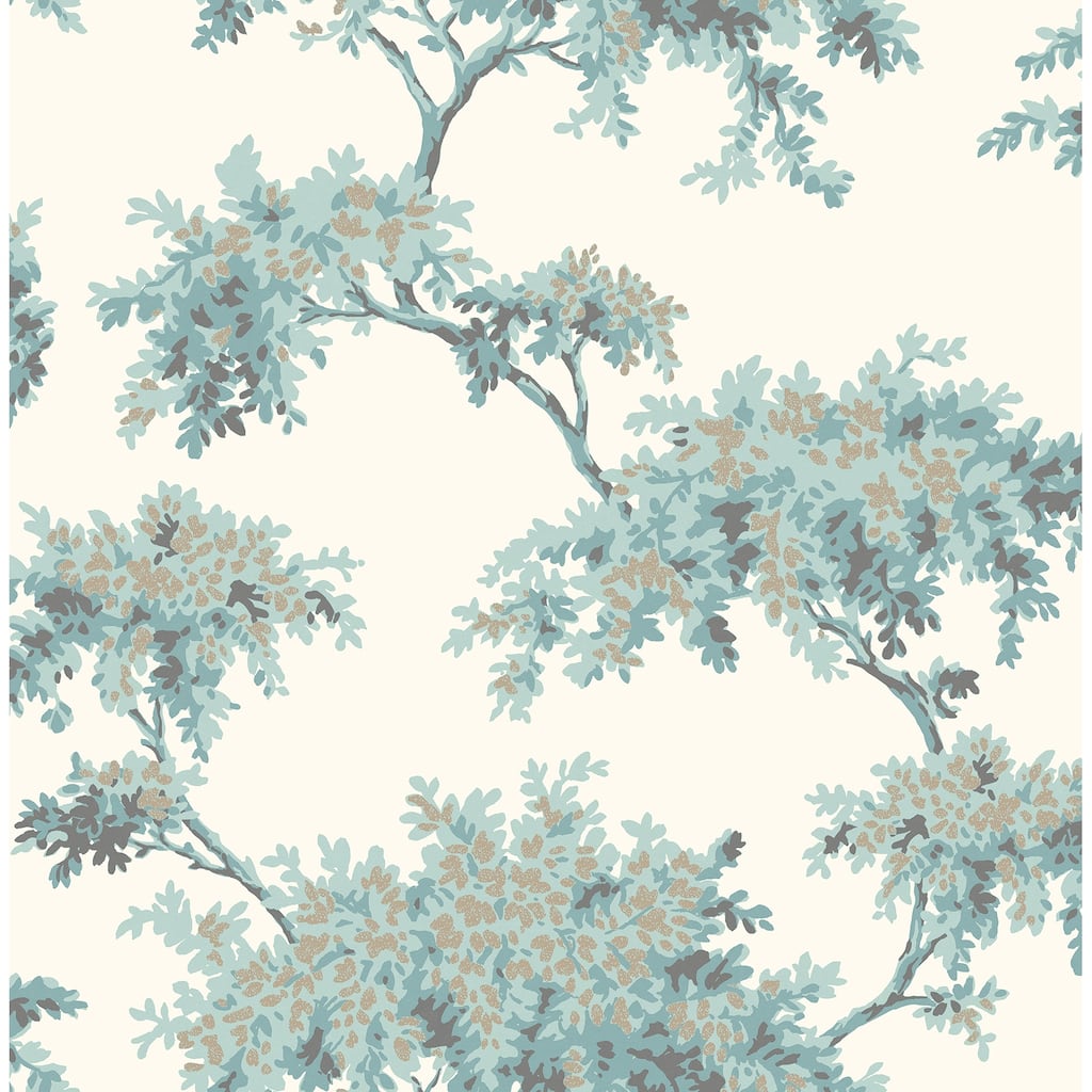 Brewster Ashdown Teal Tree Wallpaper