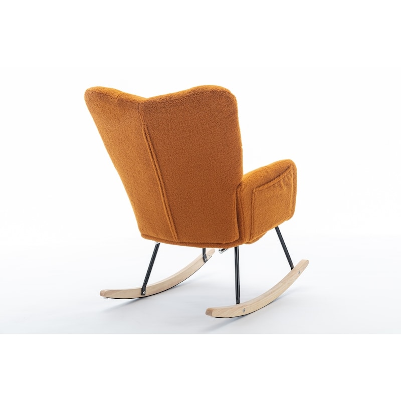 Fabric Rocking Chair With Adjustable Footrest