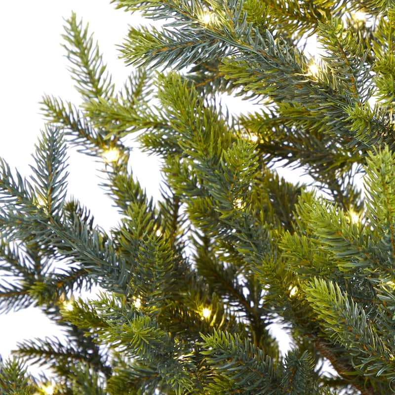 5’ Pre-Lit Potted Fraser Fir Artificial Christmas Tree, Clear Lights - 5 Foot
