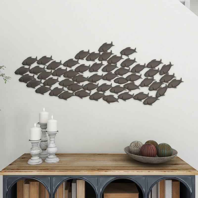 Dark Brown Metal Fish Home Wall Decor