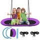 preview thumbnail 3 of 8, 60" Saucer Surf Outdoor Adjustable Swing Set-Purple - 60" x 32" (L x W)
