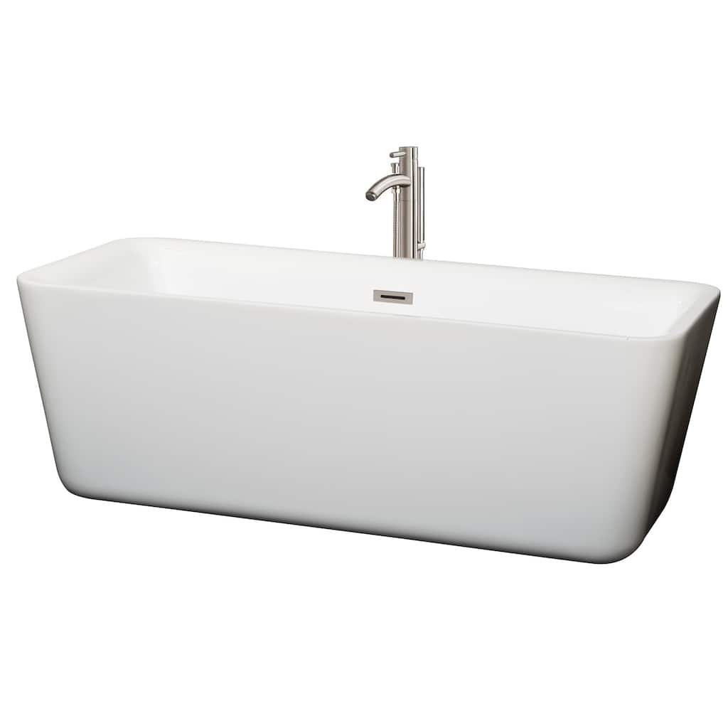 Wyndham Collection Emily 69" Free Standing Acrylic Soaking Tub with