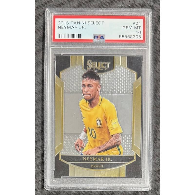 Neymar Jr 2016 Panini Select Soccer Card #21 Graded PSA 10 - 8' x 11'