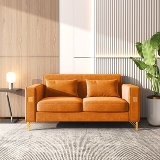Modern Small Loveseat Upholstered 2 Seater Sofa Couch for Living Room ...