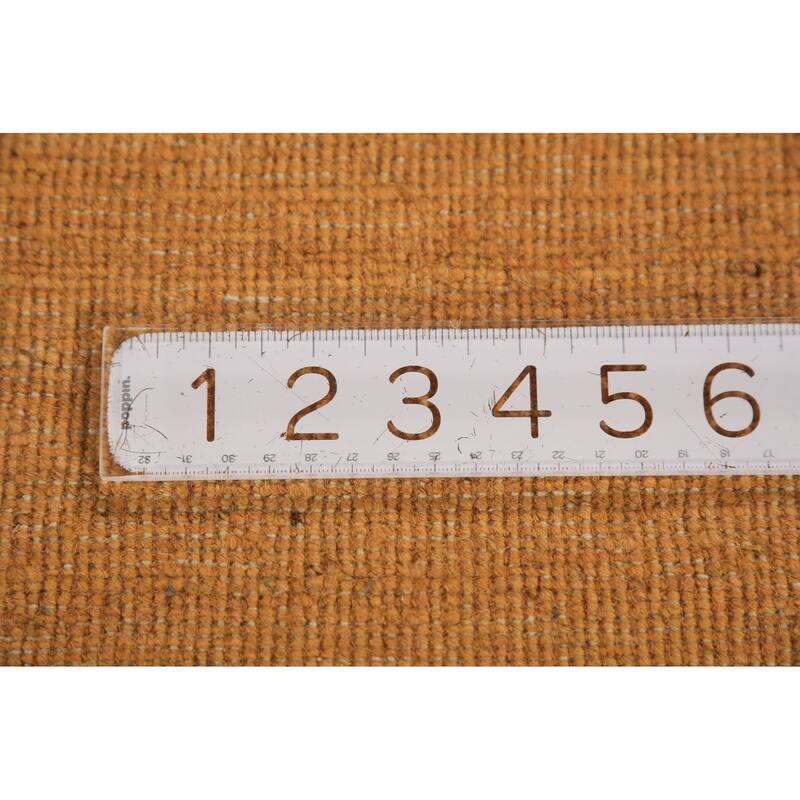 Yellow Gold Modern Gabbeh Oriental Area Rug Handmade Wool Carpet - 8'3" x 9'11"