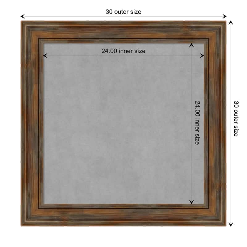 Amanti Art Alexandria Rustic Brown Framed Magnetic Board - Board Size 24x24
