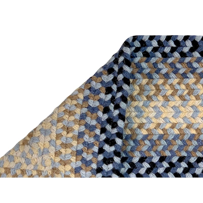 Better Trends Woodbridge Braid 100% Wool Stain Resistant, Double Sided Reversible Oval Indoor Area Utility Rug