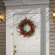 24" Cedar and Berry Wreath - Red - 24 in